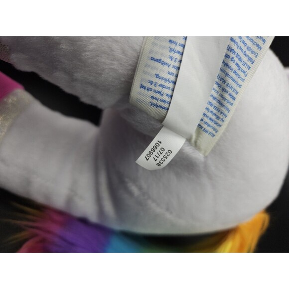 Build A Bear BABW Neon Rainbow Unicorn Plush Stuffy 2017 Stuffed Animal - Picture 6 of 6